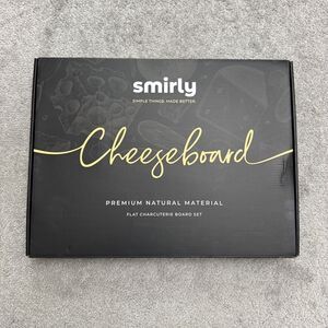 Smirly Bamboo Cheese Board Knife Set Charcuterie Platter Serving Tray Large NWB